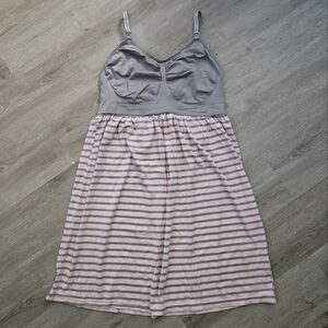 New Motherhood Maternity cute nursing nightgown pink & gray pajamas XL